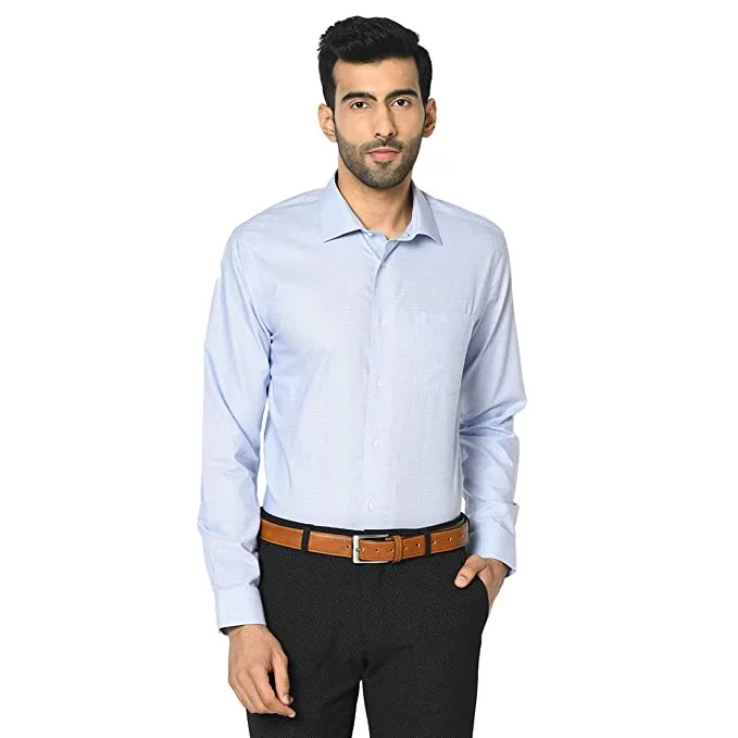 Tommy Hilfiger Cotton Melange Dobby Slim Fit Shirt Blue