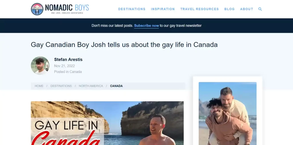 Nomadic Boys- best male blogs gay men