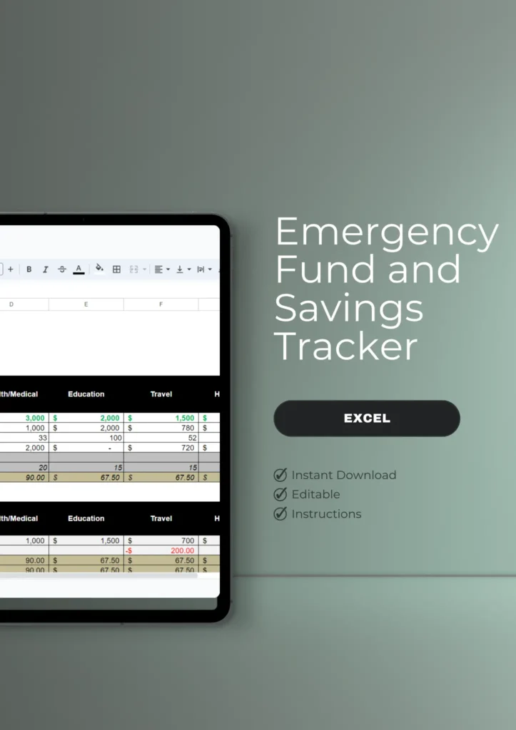 Emergency Fund and Savings Tracker - Excel